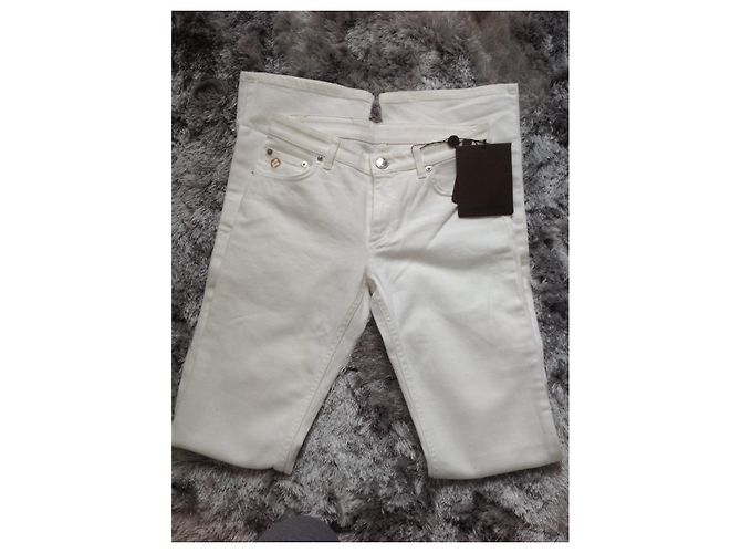 Jeans acampanados Louis Vuitton blancos de denim - vista 11