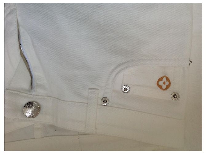 Jeans acampanados Louis Vuitton blancos de denim - vista 4