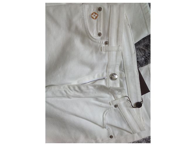 Jeans acampanados Louis Vuitton blancos de denim - vista 7