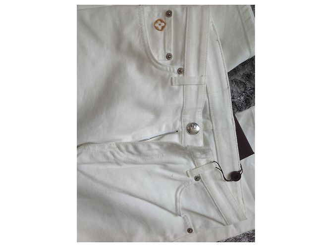 Jeans acampanados Louis Vuitton blancos de denim - vista 8