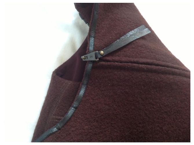 Louis Vuitton Kleid aus Wolle und Lammfell Dunkelrot Bordeaux - Ansicht 6