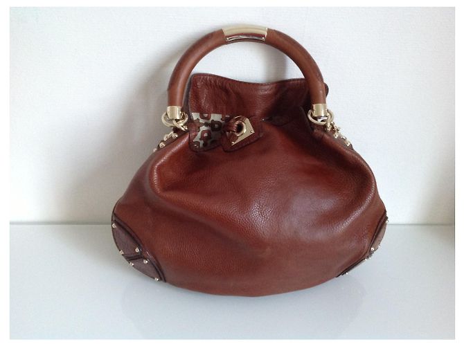 Borsa a mano Gucci Indy in pelle color caramello - vista 6