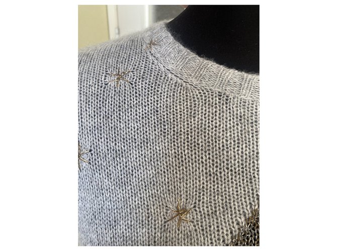 Dior L'etoile Strickpullover aus Kaschmir und Seide Grau - Ansicht 11