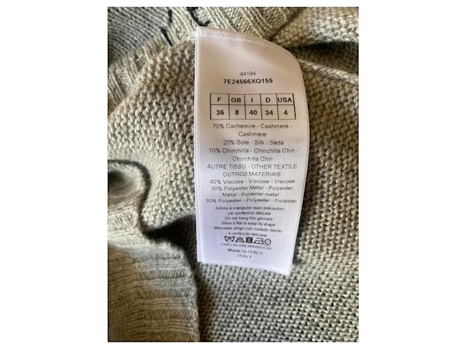Dior L'etoile Strickpullover aus Kaschmir und Seide Grau - Ansicht 17