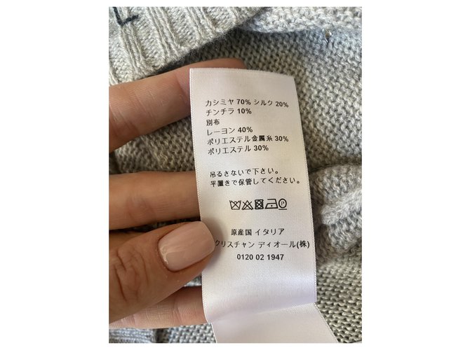 Dior L'etoile Strickpullover aus Kaschmir und Seide Grau - Ansicht 19
