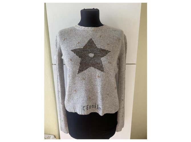 Dior L'etoile Strickpullover aus Kaschmir und Seide Grau - Ansicht 2