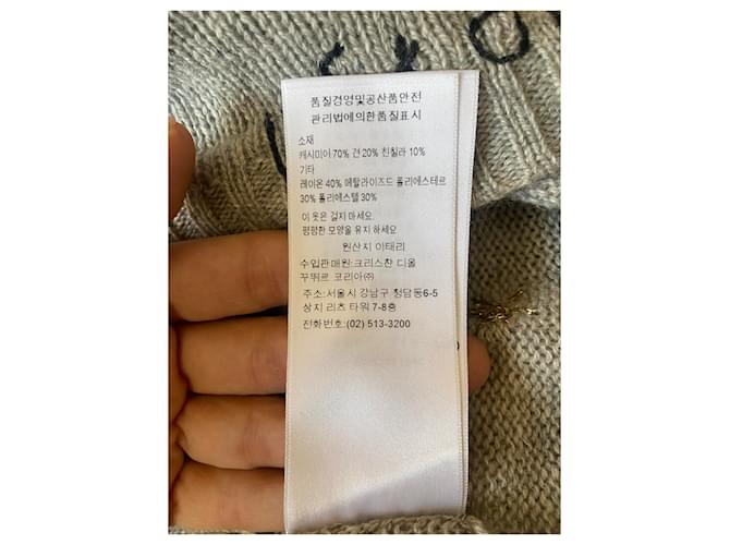 Dior L'etoile Strickpullover aus Kaschmir und Seide Grau - Ansicht 20
