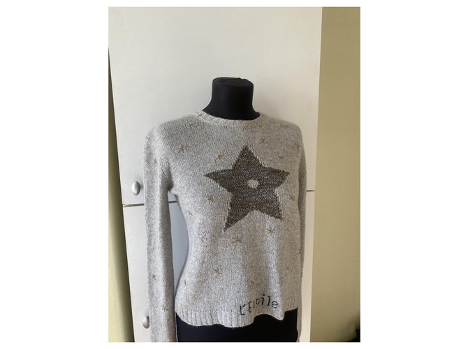 Dior L'etoile Strickpullover aus Kaschmir und Seide Grau - Ansicht 3