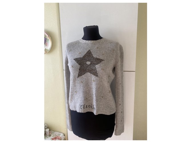 Dior L'etoile Strickpullover aus Kaschmir und Seide Grau - Ansicht 4