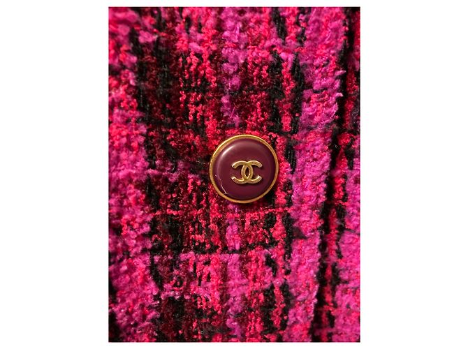Chaqueta Chanel de lana rosa Fall 1995 - vista 2