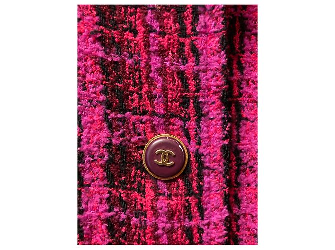 Chaqueta Chanel de lana rosa Fall 1995 - vista 6
