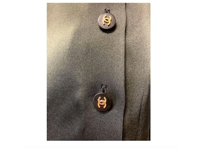 Bella seta elasticizzata 90s top Chanel senza maniche Nero - vista 4