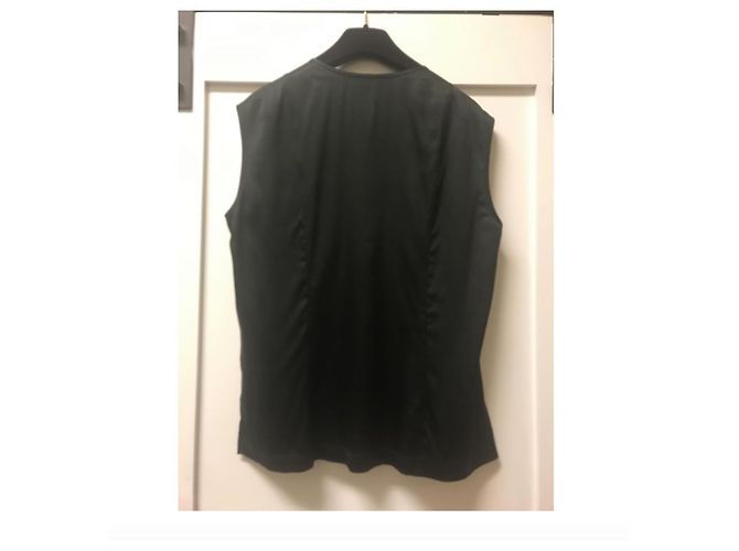 Bella seta elasticizzata 90s top Chanel senza maniche Nero - vista 5