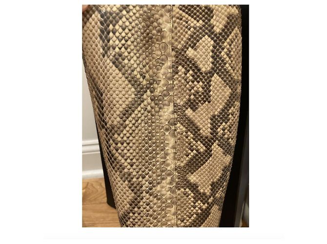 Incredible CHANEL spring 1996 Knee high boots Beige - view 6