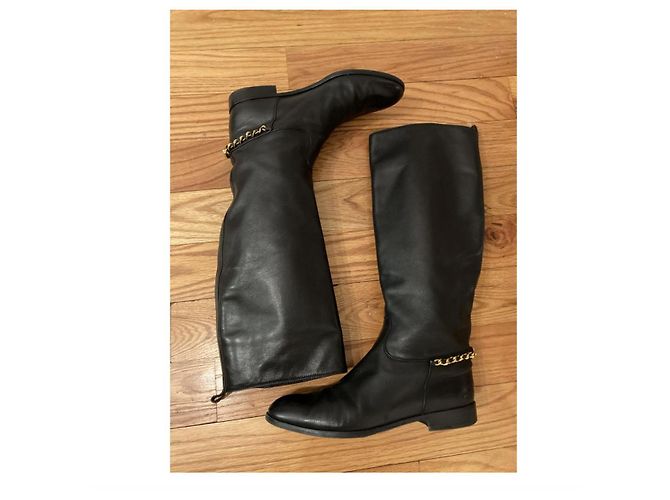 Vintage Chanel 90s Reitstiefel mit Chanel Turnock Schwarz - Ansicht 3