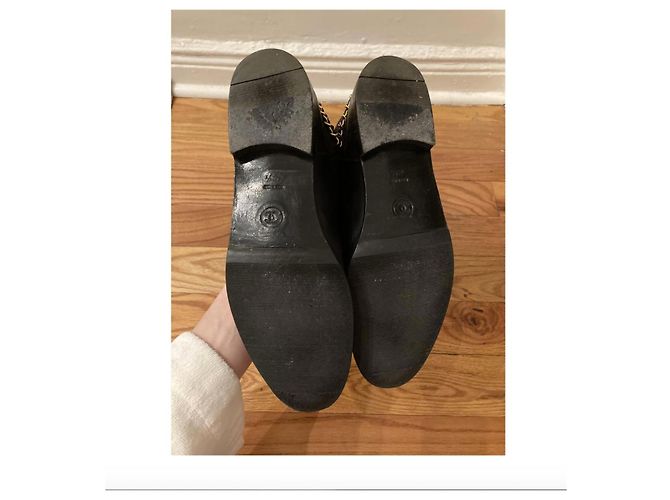 Vintage Chanel 90s Reitstiefel mit Chanel Turnock Schwarz - Ansicht 6
