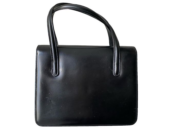 Borsa Gucci in pelle nera con manico in bambù Nero - vista 2
