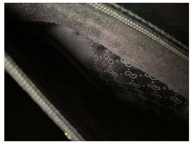 Borsa Gucci in pelle nera con manico in bambù Nero - vista 10