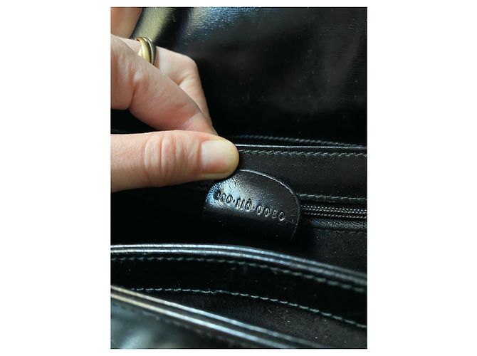 Borsa Gucci in pelle nera con manico in bambù Nero - vista 11