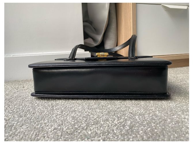 Borsa Gucci in pelle nera con manico in bambù Nero - vista 4