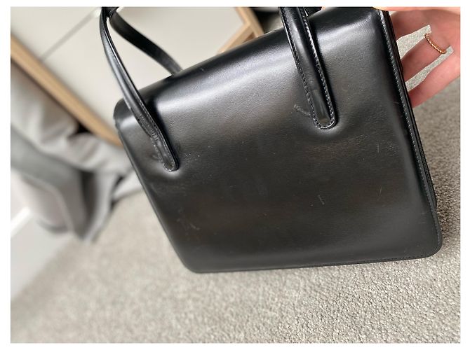 Borsa Gucci in pelle nera con manico in bambù Nero - vista 6