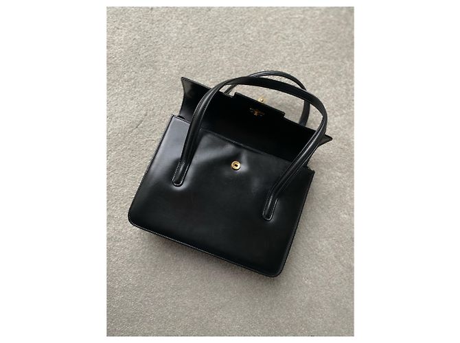 Borsa Gucci in pelle nera con manico in bambù Nero - vista 7