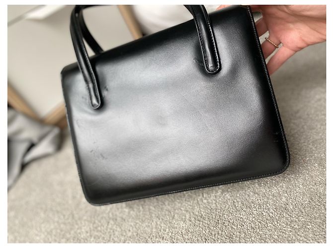Borsa Gucci in pelle nera con manico in bambù Nero - vista 8