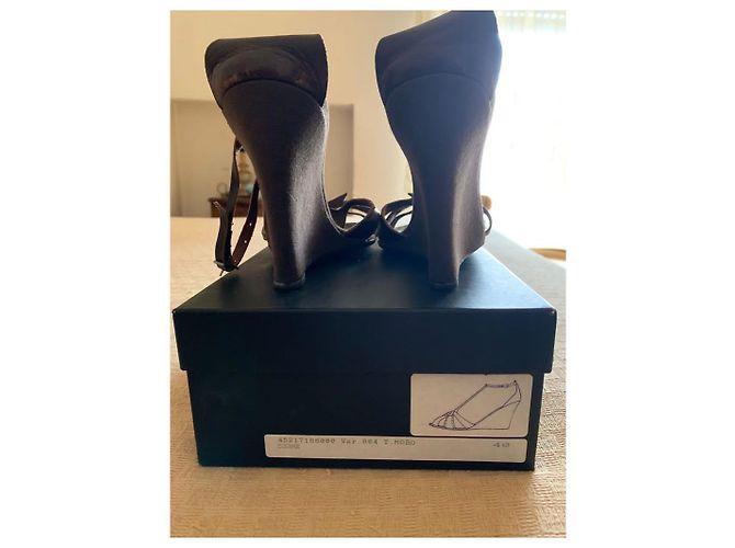 Sandali Sportmax Marroni in Pelle e Tessuto Marrone - vista 2
