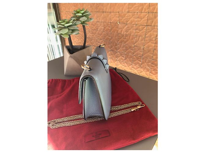 Borsa a mano Valentino Garavani in pelle azzurro chiaro - vista 4