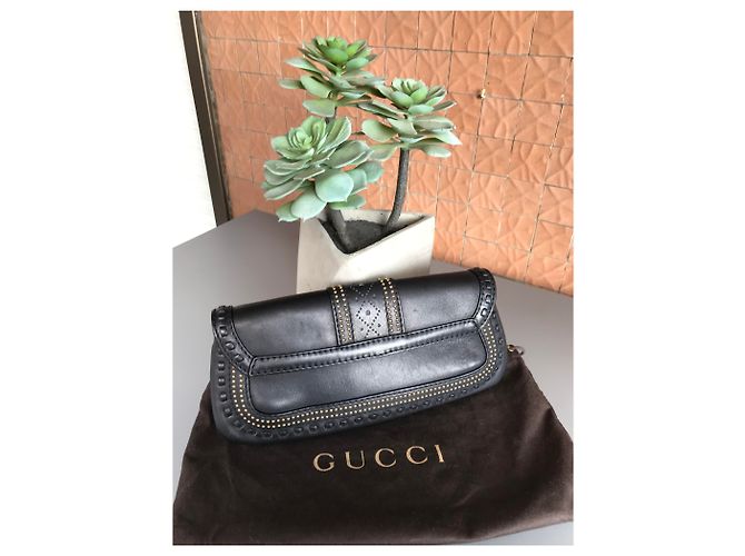 Pochette Gucci Nera in Pelle di Vitello Anilina Nero - vista 3