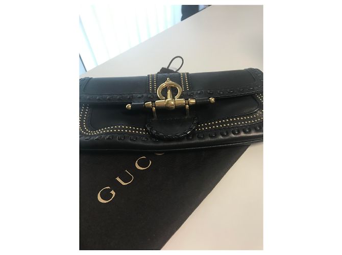 Pochette Gucci Nera in Pelle di Vitello Anilina Nero - vista 5