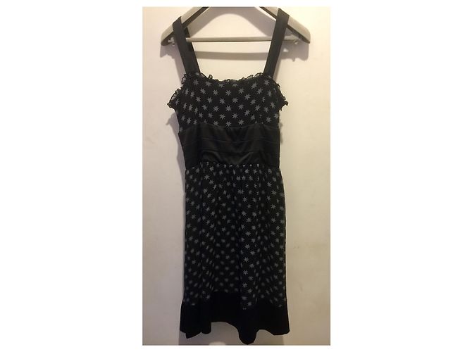 Diane Von Furstenberg Seidenkleid mit Sternchenmuster Schwarz Blau - Ansicht 7