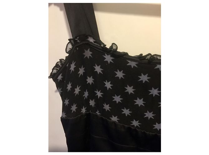 Diane Von Furstenberg Seidenkleid mit Sternchenmuster Schwarz Blau - Ansicht 8