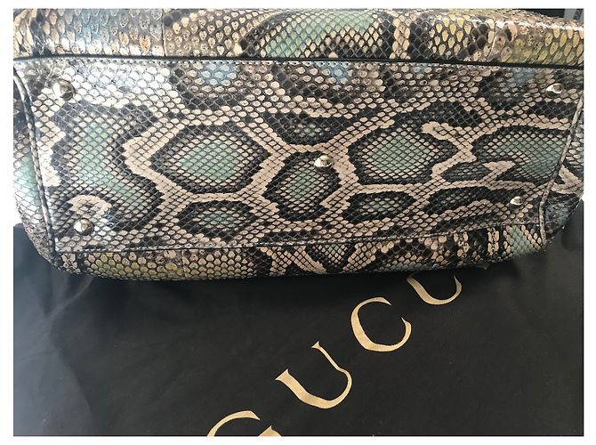 Gucci Bamboo Shopper Tote Bag Leder Python Print Python drucken - Ansicht 2