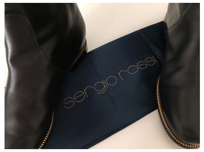 Sergio Rossi Lederreitstiefel Schwarz - Ansicht 10