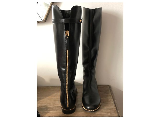 Sergio Rossi Lederreitstiefel Schwarz - Ansicht 12