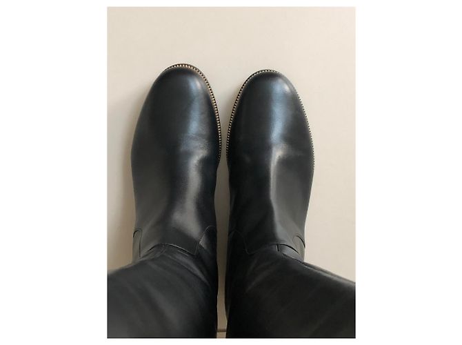 Sergio Rossi Lederreitstiefel Schwarz - Ansicht 3