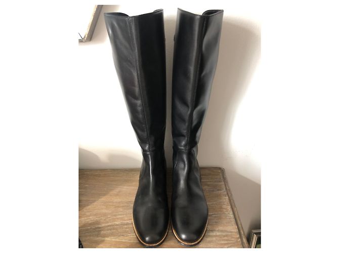 Sergio Rossi Lederreitstiefel Schwarz - Ansicht 5