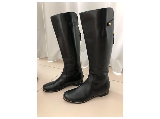 Sergio Rossi Lederreitstiefel Schwarz - Ansicht 7