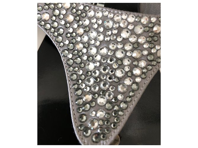 Sandali Le Silla Enio Silla in pelle nera con cristalli Swarovski Nero - vista 2