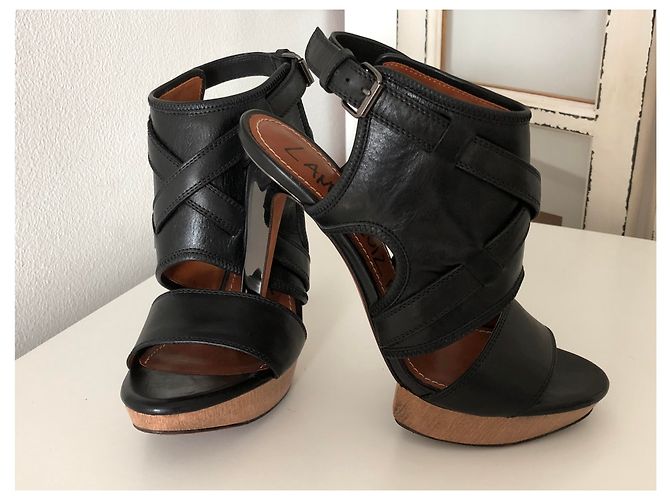 Lanvin Ledersandalen mit hohem Absatz Schwarz - Ansicht 10