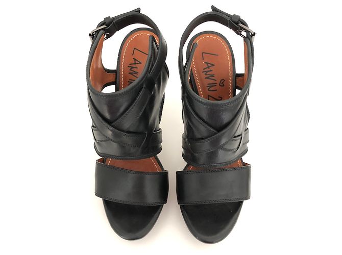 Lanvin Ledersandalen mit hohem Absatz Schwarz - Ansicht 2