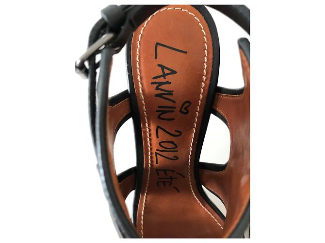 Lanvin Ledersandalen mit hohem Absatz Schwarz - Ansicht 3