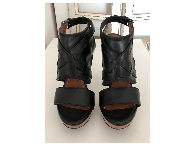 Lanvin Ledersandalen mit hohem Absatz Schwarz - Ansicht 4
