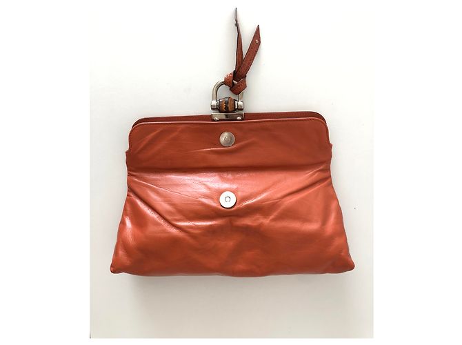 Bamboo Gucci Pochette in pelle di bambù Arancione - vista 3