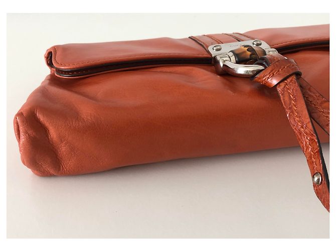 Bamboo Gucci Pochette in pelle di bambù Arancione - vista 6