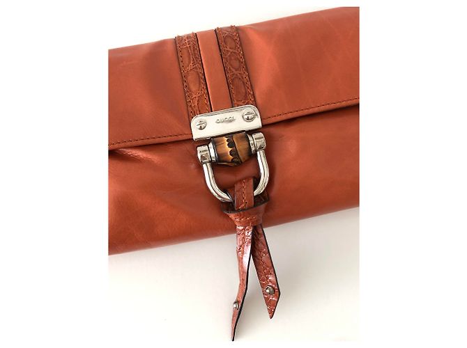 Bamboo Gucci Pochette in pelle di bambù Arancione - vista 7