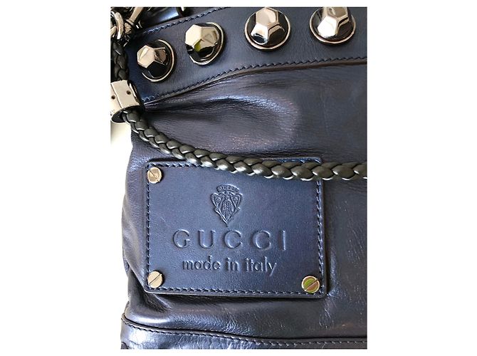 Borsa a tracolla Gucci in pelle blu metallizzato Metallico - vista 2