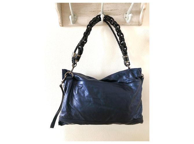 Borsa a tracolla Gucci in pelle blu metallizzato Metallico - vista 5