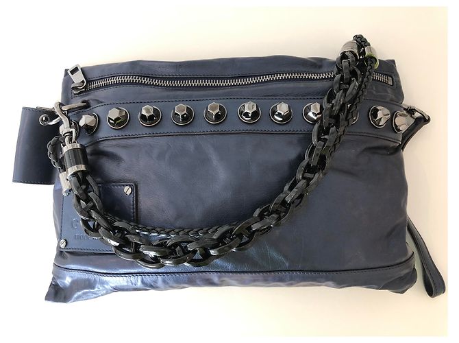Borsa a tracolla Gucci in pelle blu metallizzato Metallico - vista 6